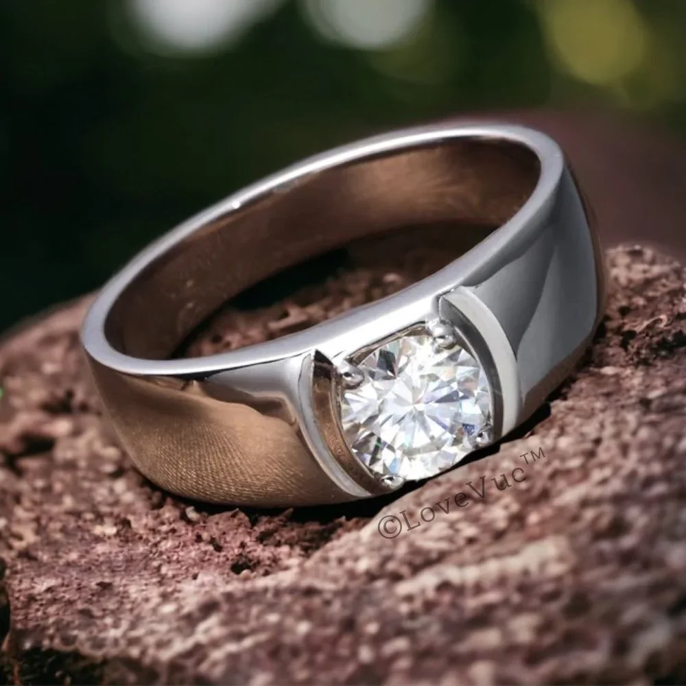 Certified 1ct. t.w. Diamond Solitaire Men Engagement Ring VVS1 GRA Certified - Picture 5 of 16